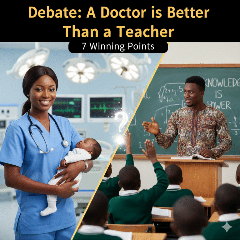 Debate: A Doctor is Better Than a Teacher (7 Winning Points)