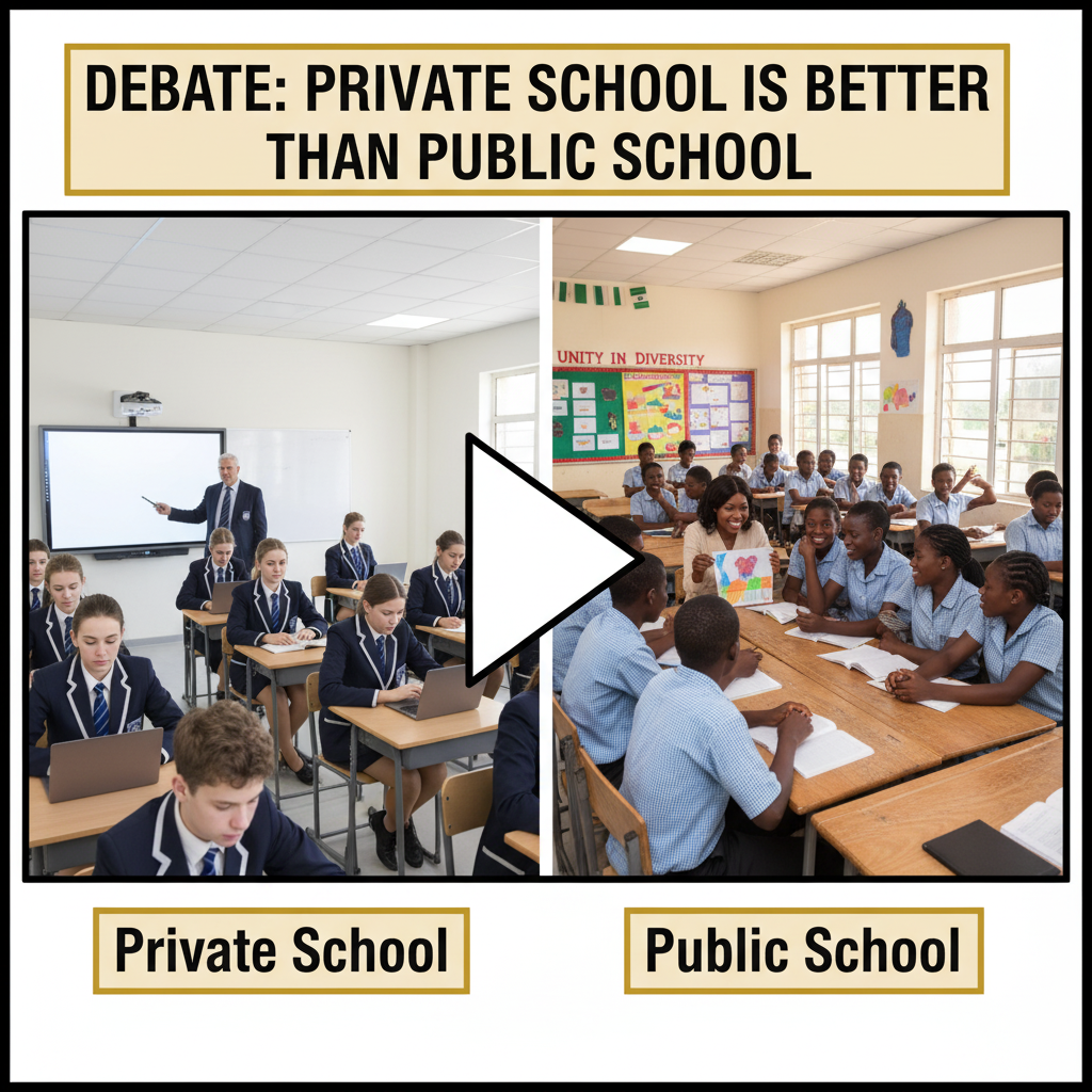 Debate: Opposing The Motion "Private School is Better Than Public School" (6 Winning Points)