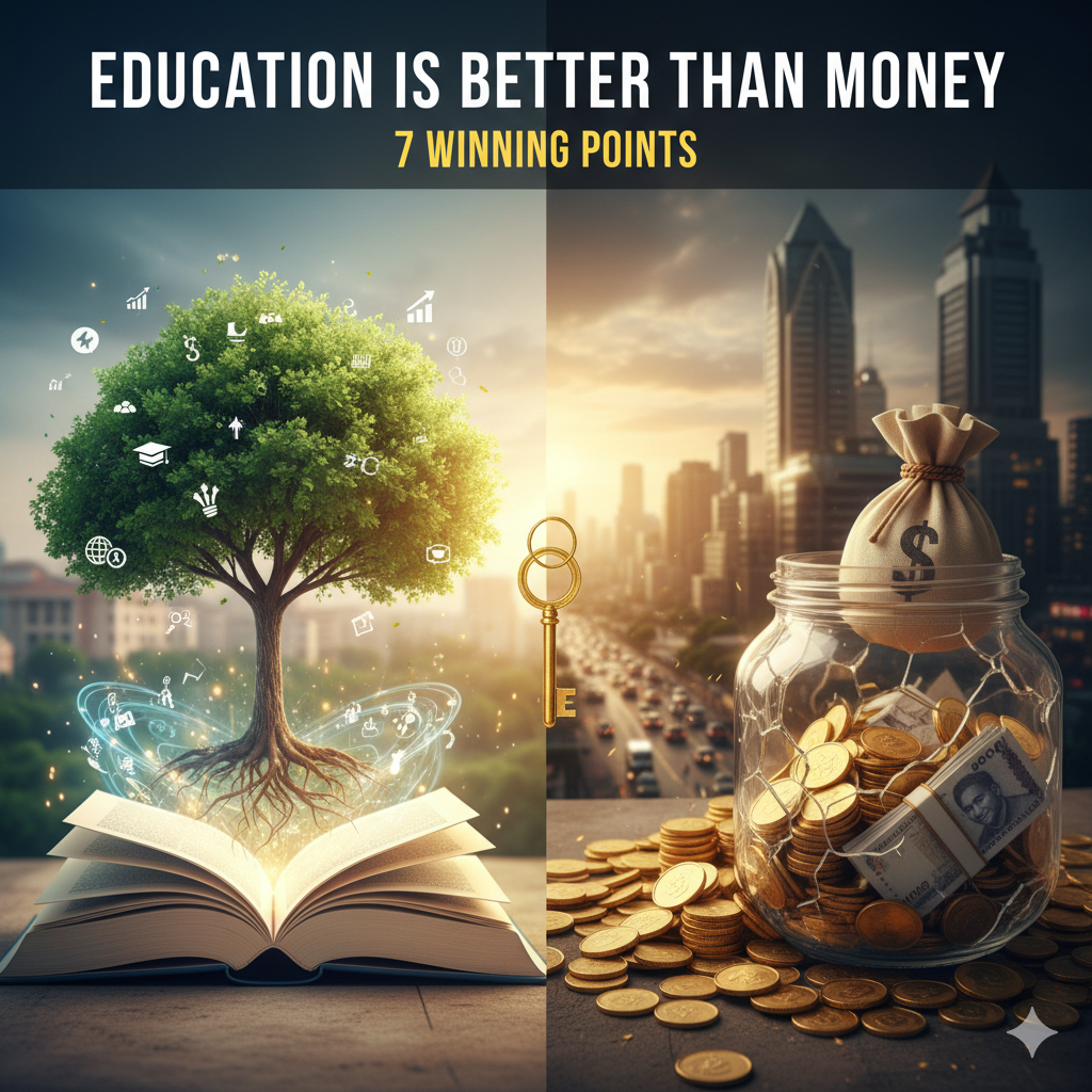 Debate: Education is Better Than Money (7 Winning Points)